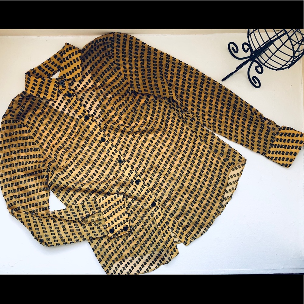 BCBGENERATION Yellow/ Black Shirt Sz. XXS